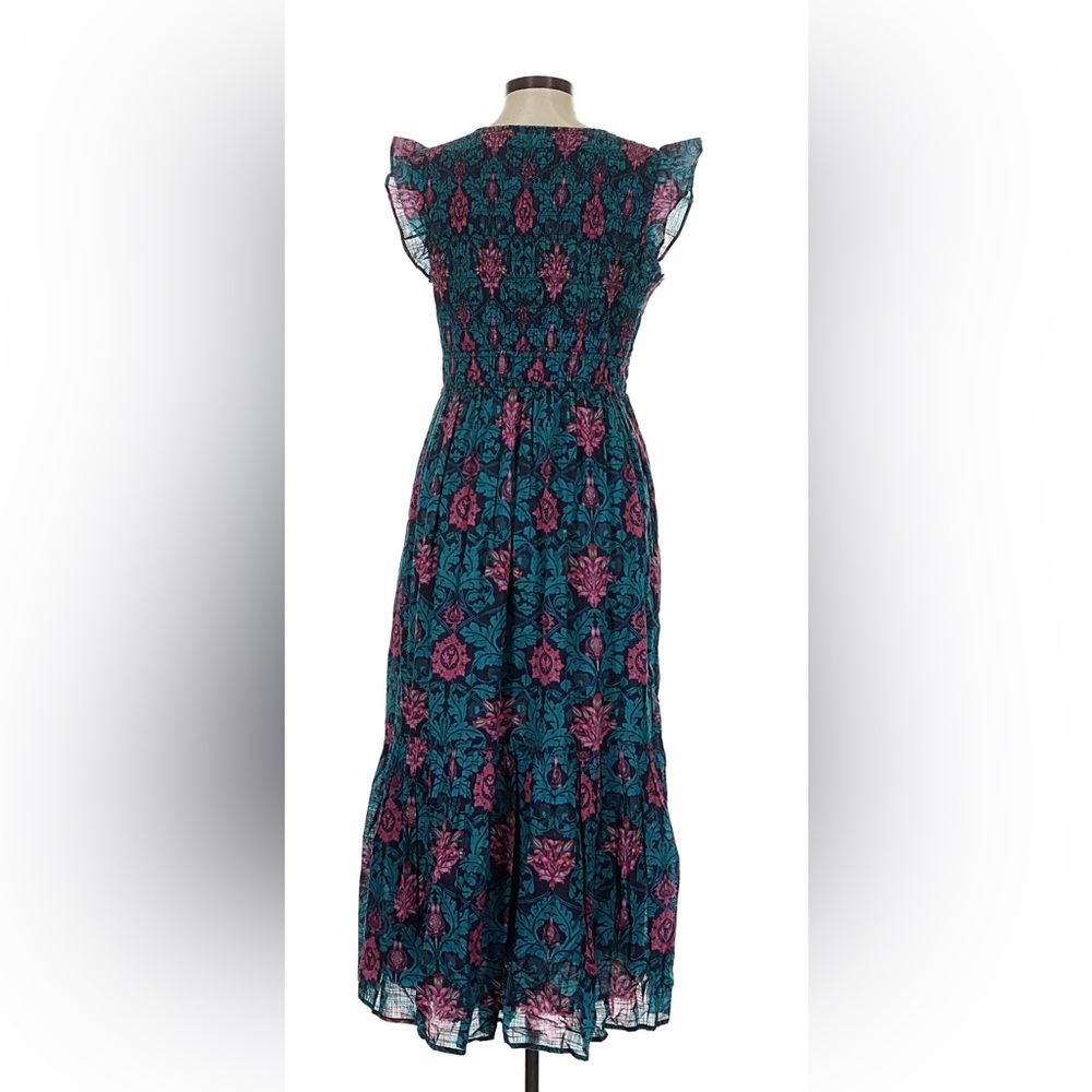 Anthropologie The Peregrine Blue and Pink Floral Midi Dress - Picture 3 of 5